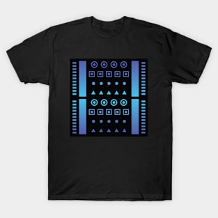 “Dimensional Information (2)” - V.2 Blue - (Geometric Art) (Dimensions) - Doc Labs T-Shirt